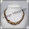 OEIL DE TIGRE - Collier Compos - Carrs de 10  15 mm en dgrad - 43 cm - C002 Afrique du Sud