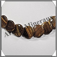 OEIL DE TIGRE - Collier Compos - Disques de 10  18 mm en dgrad - 43 cm - C003