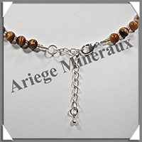 OEIL DE TIGRE - Collier Compos - Disques de 10  18 mm en dgrad - 43 cm - C003