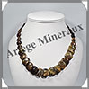 OEIL DE TIGRE - Collier Compos - Disques de 10  18 mm en dgrad - 45 cm - C004 Afrique du Sud
