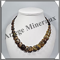 OEIL DE TIGRE - Collier Compos - Disques de 10  18 mm en dgrad - 45 cm - C004