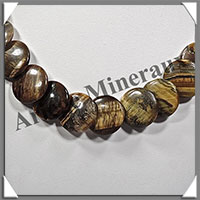 OEIL DE TIGRE - Collier Compos - Disques de 10  18 mm en dgrad - 45 cm - C004