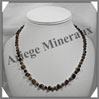 OEIL DE TIGRE - Collier Compos - Cubes 4 et 6 mm en dgrad - 47 cm - C002 Afrique du Sud