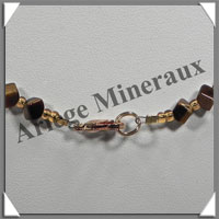 OEIL DE TIGRE - Collier Compos - Cubes 4 et 6 mm en dgrad - 47 cm - C003