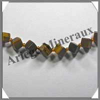 OEIL DE TIGRE - Collier Compos - Cubes 6 mm - 46 cm - C002