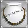 OEIL DE TIGRE - Collier Compos - Cubes 8 mm et Perles 6 mm en dgrad - 45 cm - C002 Afrique du Sud