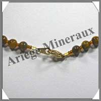 OEIL DE TIGRE - Collier Compos - Cubes 8 mm et Perles 6 mm en dgrad - 45 cm - C002