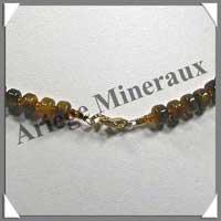 OEIL DE TIGRE - Collier Compos - Disques 10 mm et Cylindres 4x6 mm en dgrad - 41 cm - C002