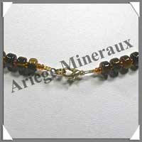 OEIL DE TIGRE - Collier Compos - Disques 10 mm et Cylindres 4x6 mm en dgrad - 42 cm - C003