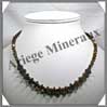 OEIL DE TIGRE - Collier Compos - Disques 10 mm et Cubes 4 mm en dgrad - 47 cm - C004 Afrique du Sud