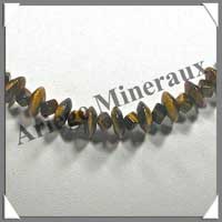 OEIL DE TIGRE - Collier Compos - Disques 10 mm et Cubes 4 mm en dgrad - 47 cm - C004