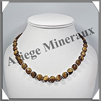 OEIL DE TIGRE - Collier Compos - Disques 10 mm - 42 cm - C005
