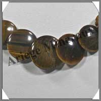 OEIL DE TIGRE - Collier Compos - Disques 10  20 mm et Perles 4 mm en dgrad - 46 cm - M002