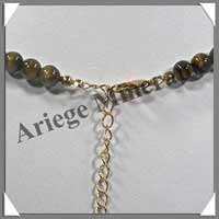 OEIL DE TIGRE - Collier Compos - Disques 10  20 mm et Perles 4 mm en dgrad - 46 cm - M002
