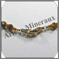 OEIL DE TIGRE - Collier Perles Facetes 4  12 mm en dgrad - 43 cm - A002