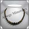 OEIL DE TIGRE - Collier Perles Facetes 4  12 mm en dgrad - 43 cm - A003 Afrique du Sud