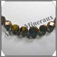 OEIL DE TIGRE - Collier Perles Facetes 4  12 mm en dgrad - 43 cm - A003