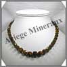 OEIL DE TIGRE - Collier Perles Facetes 4  12 mm en dgrad - 44 cm - A005 Afrique du Sud