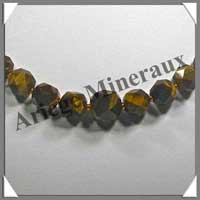 OEIL DE TIGRE - Collier Perles Facetes 4  12 mm en dgrad - 44 cm - A005