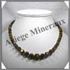 OEIL DE TIGRE - Collier Perles Facetes 4  12 mm en dgrad - 44 cm - A006 Afrique du Sud