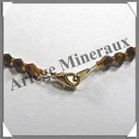 OEIL DE TIGRE - Collier Perles Facetes 4  12 mm en dgrad - 44 cm - A006