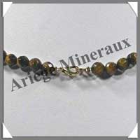 OEIL DE TIGRE - Collier Perles Facetes 6 et 8 mm alternes - 44 cm - A001