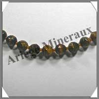 OEIL DE TIGRE - Collier Perles Facetes 8 mm - 43 cm - A002