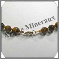 OEIL DE TIGRE - Collier Perles Facetes 8 mm - 43 cm - A002