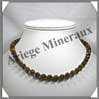 OEIL DE TIGRE - Collier Perles Facetes 8 mm - 43 cm - A003 Afrique du Sud