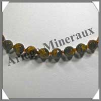 OEIL DE TIGRE - Collier Perles Facetes 8 mm - 43 cm - A003