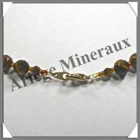 OEIL DE TIGRE - Collier Perles Facetes 8 mm - 43 cm - A003