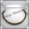OEIL DE TIGRE - Collier Perles Facetes 8 mm - 43 cm - A004 Afrique du Sud