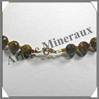 OEIL DE TIGRE - Collier Perles Facetes 8 mm - 43 cm - A004