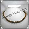 OEIL DE TIGRE - Collier Compos - Olives Ciseles 12x8 mm et Perles Ciseles 8 mm alternes - 44 cm - C004 Afrique du Sud