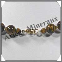 OEIL DE TIGRE - Collier Perles 10 mm - 45 cm - A004