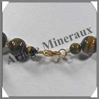 OEIL DE TIGRE - Collier Perles 10 mm - 43 cm - A005