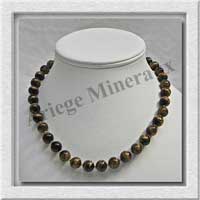OEIL DE TIGRE - Collier Perles 10 mm - 45 cm - A006