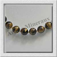 OEIL DE TIGRE - Collier Perles 10 mm - 45 cm - A006