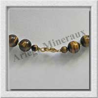 OEIL DE TIGRE - Collier Perles 10 mm - 45 cm - A006