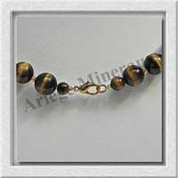 OEIL DE TIGRE - Collier Perles 10 mm - 43 cm - A008