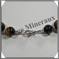 OEIL DE TIGRE - Collier Perles 10 et 12 mm en altern - 44 cm - C001