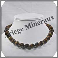 OEIL DE TIGRE - Collier Perles 12 mm - 45 cm - A001