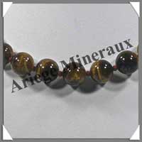 OEIL DE TIGRE - Collier Perles 12 mm - 45 cm - A001