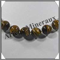 OEIL DE TIGRE - Collier Perles 12 mm - 45 cm - A003