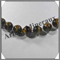 OEIL DE TIGRE - Collier Perles 12 mm - 46 cm - A004