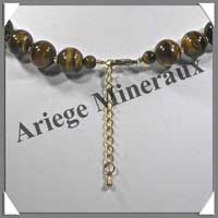 OEIL DE TIGRE - Collier Perles 12 mm - 46 cm - A004