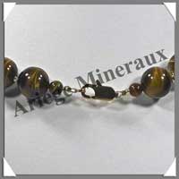 OEIL DE TIGRE - Collier Perles 14 mm - 45 cm - M002