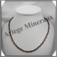 OEIL DE TIGRE - Collier Perles 4 mm - 49 cm - C001