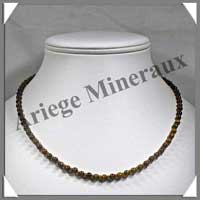 OEIL DE TIGRE - Collier Perles 4 mm - 47 cm - M001