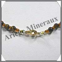 OEIL DE TIGRE - Collier Perles 4 mm - 47 cm - M001